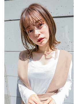 サングース(Sungoose) ミディアム暗めカラーデザインカラーフェイスフレーミング