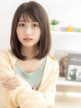 マカロン 仙台店(macaron) 【macaron】フェザーバング×王道うる艶髪ナチュラルストレート