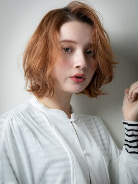 カバーヘア 上尾西口店(COVER HAIR) ラフかきあげバングイメチェンピンクブロンドx上尾10代20代30代