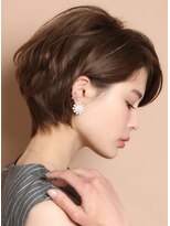 ショートボブ/前下がり/前髪長め/30代・40代/ワンカールパーマ