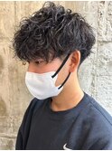 メンズマッシュパーマ波巻きスパイラルパーマ