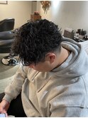 メンズショート×波巻きウェーブ