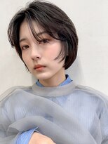 ミンクス 青山店(MINX) 切りっぱなしボブ美髪ピンクブラウンベリーショート