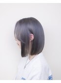 グレー#シルバー#ダブルカラー#切りっぱなしボブ#ケアブリーチ