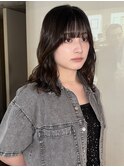 【徳岡紀香】ミディアム コテ巻き風 デジタルパーマ