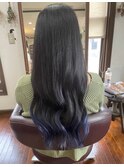 30代40代ダークグレージュシースルーバングなみなみウェーブ