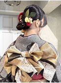 【立川CRES三木】成人式・振袖・着物艶々シニヨンヘア