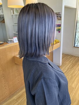 ペッツ(PETZ) 【マイケル】切りっぱなしボブ×ラベンダーグレー/カット/ボブ