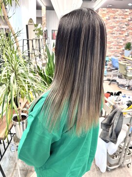 ルーナヘアー(LUNA hair) アンブレラカラー/ミルクティーベージュ/ブリーチデザインカラー