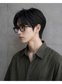 men's/メンズ/リバースセンターパート/黒染め/ニュアンスパーマ