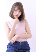 ことりベージュローライト大人かわいい小顔スリークボブ大人ボブ