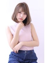 オーロ 緑地公園店(ORO)&nbsp;ことりベージュローライト大人かわいい小顔スリークボブ大人ボブ