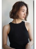 ★流し前髪エアリーパーマ波ウェーブパーマくびれボブパーマ小顔