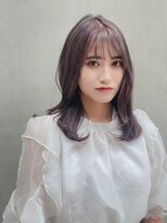 アート ヘア アップップ(ART HAIR UP-PU) 韓国風ミディアムレイヤー×ピンクベージュ
