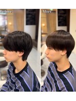 アッシュ 桜木町店(Ash)&nbsp;ブリーチ縮毛矯正センターパート縮毛矯正マッシュ刈り上げ