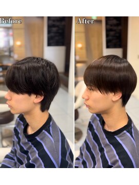 アッシュ 桜木町店(Ash) ブリーチ縮毛矯正センターパート縮毛矯正マッシュ刈り上げ