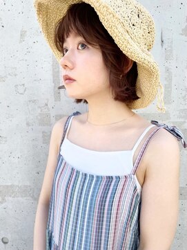 ロシェ 横浜店(loche) ウェットヘアオリーブベージュ×前髪ショート×横浜