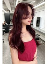 ランズ(LANDS)&nbsp;カシスピンク　レイヤーカット 【韓国ヘア 大阪 梅田】