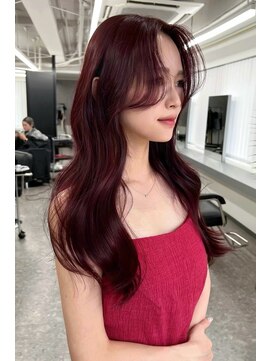 ランズ(LANDS) カシスピンク　レイヤーカット 【韓国ヘア 大阪 梅田】