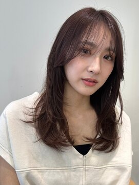 ノイカーム(noi Calm) 顔周りレイヤーカットくびれヘアミルクティーベージュカラー