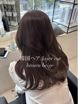 マーシュ 梅田(marshu) 吉岡Style/韓国ヘア/レイヤーカット/brown beige