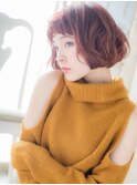 mod's姪浜/チェリーレッドオン眉ぱっつん前髪小顔ショートボブi