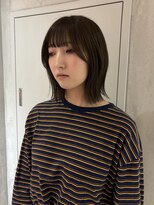 ヨーク(YOKE)&nbsp;【YOKE】オリーブブラウンくびれヘアミディアムボブ顔周りカット