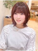 ミディアムウルフレイヤー 顔周りレイヤー京都 20代30代40代
