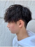 フェザーパーマサーフカール刈り上げセンターパート