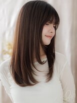 カバーヘア ブリス 上尾西口店(COVER HAIR bliss)&nbsp;透けバングオリーブグレージュ重めロングTd1上尾20代30代40代