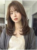 髪質改善カラー/ブラウンミルクティー/レイヤーカット