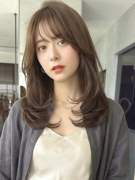 髪質改善カラー/ブラウンミルクティー/レイヤーカット