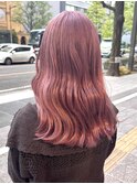 ハイトーンピンク/ブリーチ/ミディアムセミロング/10代20代