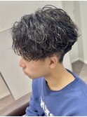 波巻きスパイラルパーマ大宮メンズシャドウパーマセンターパート