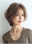 白髪ぼかしショート似合わせカット30代40代50代60代