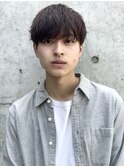ナチュラルマッシュ アシメバング ソフトツーブロック 束感ヘア