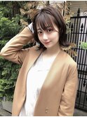 シースルーバング/波ウエーブ/グレージュ