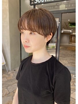 レンク(LENC) ナチュラルなマッシュショート マロンベージュ