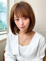 大人かわいい ワンレンボブ 前下がりボブ ひし形シルエット KI