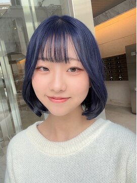アロ 大阪梅田(alo) 【藤田真由】ネイビー×ミニボブ《大阪梅田駅》
