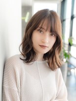 ハバナ 新宿(HAVANA)&nbsp;斜めバング/くびれミディアム/インナーカラー/グレージュカラー