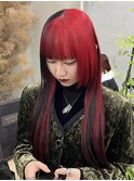 【GEEKS渋谷】ワインレッド/姫カット/ロングウルフ/春カラー