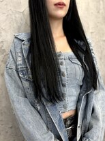 ルーツアイリー 心斎橋(ROOTS IRIE)&nbsp;ブルーブラックシールエクステ ロング/ナチュラルストレート