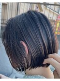 ショートボブ/マロンブラウン/耳かけボブ