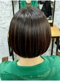ショートボブ×縮毛矯正
