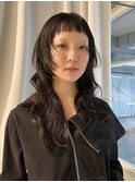 似合わせデザインカットウルフカットオン眉ロングウルフ