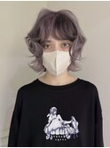 ラベンダーとブラウンのデザインカラー(ブリーチ2回～)