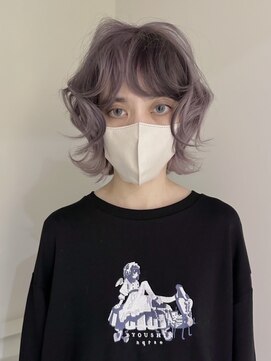 イェッカ パビル(YECCA pabil) ラベンダーとブラウンのデザインカラー(ブリーチ2回～)