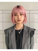 イメチェン/ワイドバング/ホワイトブロンド/外ハネボブ