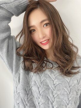 ルービック 難波(Rubik's) 小顔パーマ×ナチュラルミディ×アッシュブラウン